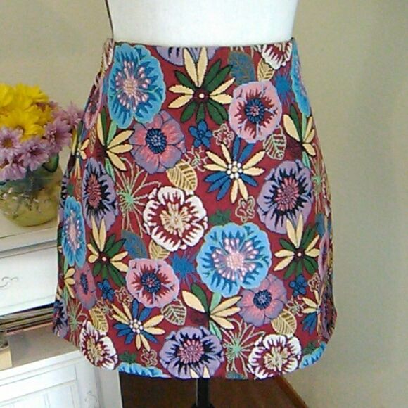 Tapestry Boho Mini Skirt - Picture 2 of 8